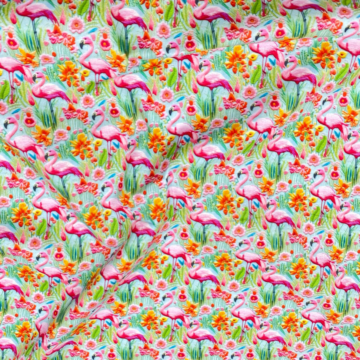 Per Metre Digitally Printed 100% Cotton- 45" Wide (Flamingo)