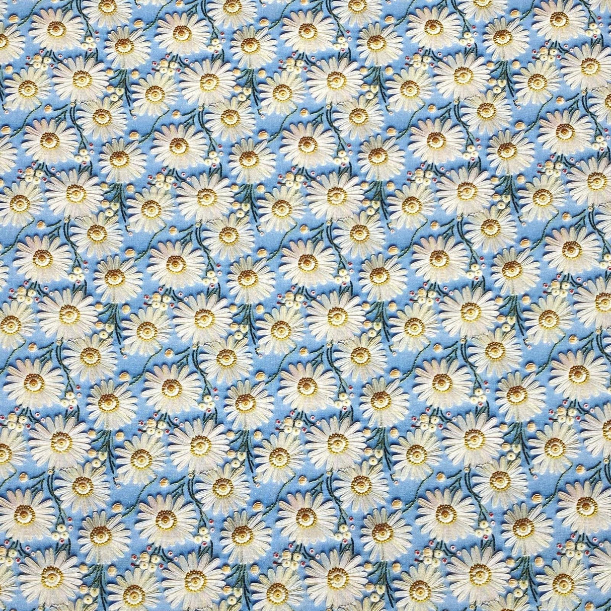 Per Metre Digitally Printed 100% Cotton- 45" Wide (Sunflowers Sky)