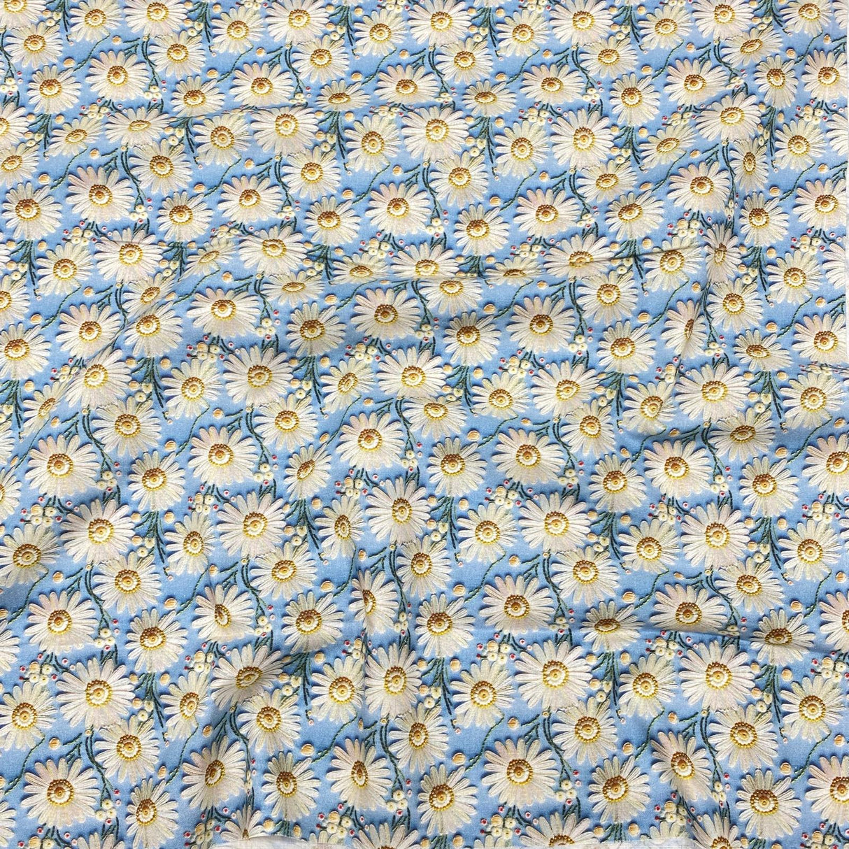 Per Metre Digitally Printed 100% Cotton- 45" Wide (Sunflowers Sky)