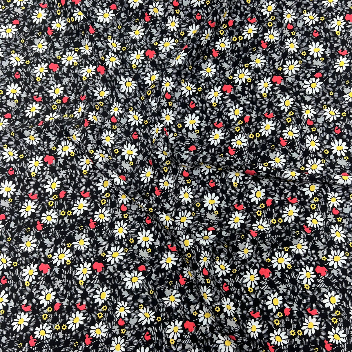 3 Metres Luxurious Solara Crepe 55" Wide (Black Garden)