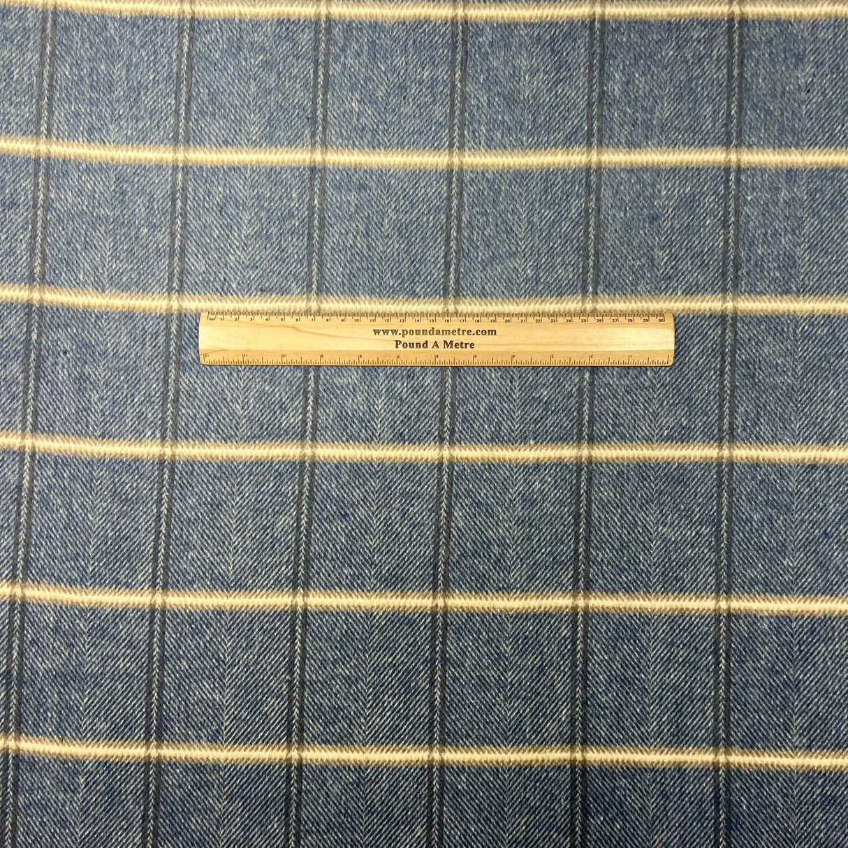 Premium Wool Rich Fabric 55" Wide  (Navy & Brown)