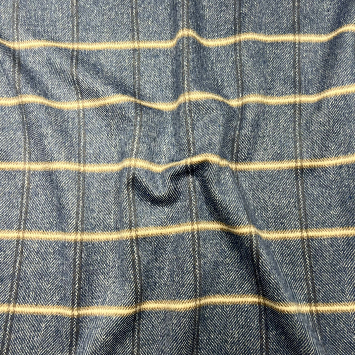 Premium Wool Rich Fabric 55" Wide  (Navy & Brown)