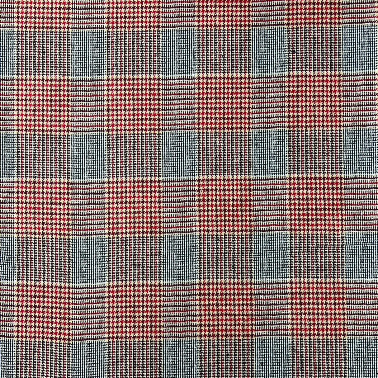 Premium Wool Rich Fabric 55" Wide  (Red Checks)