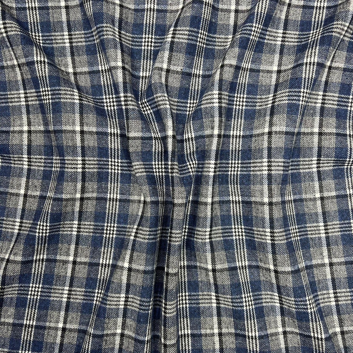 Premium Wool Rich Fabric 55" Wide  (Blue Checks)