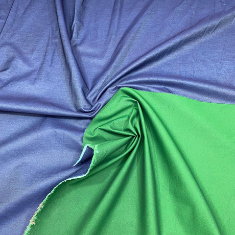 3 Metres Double Sided Cotton Denim Fabric- 60" (Green & Navy)