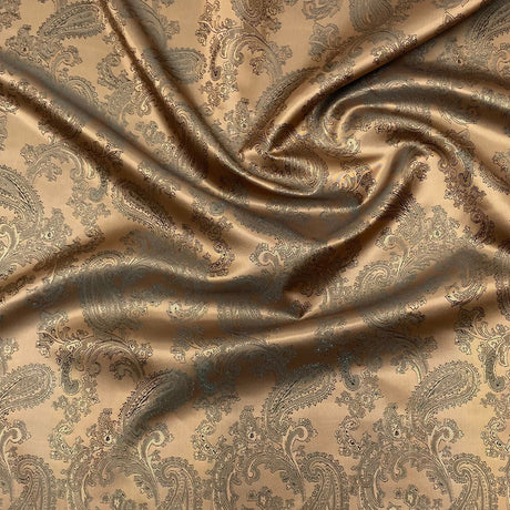 Two Tone Jacquard Fabric 55" (Black & Gold)