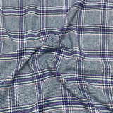 Premium Wool Rich Fabric 55" Wide (Glen Check Blue & Purple)