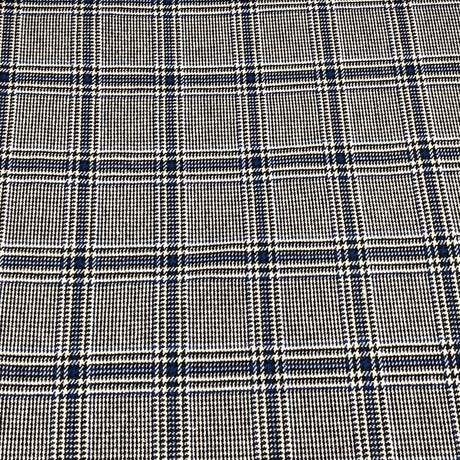 Premium Wool Rich Fabric 55" Wide  (Glen Check Black & Blue)