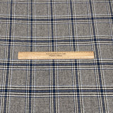 Premium Wool Rich Fabric 55" Wide  (Glen Check Black & Blue)