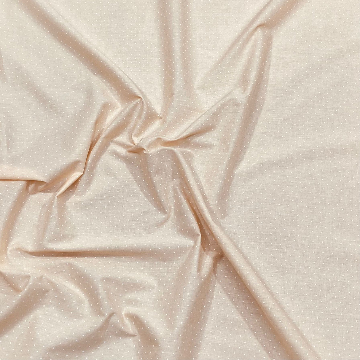 Per Metre Super Soft Polycotton 45" Wide (Peach Polka)