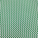 Per Metre Super Soft Polycotton 45" Wide (White, Green Zigzag)