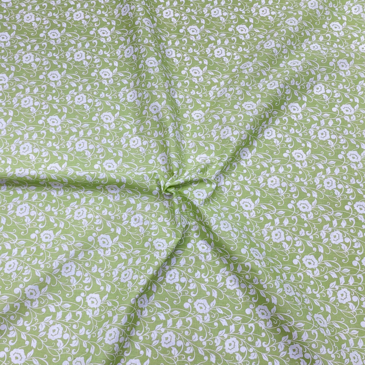 Per Metre Super Soft Polycotton 45" Wide (Green Floral)