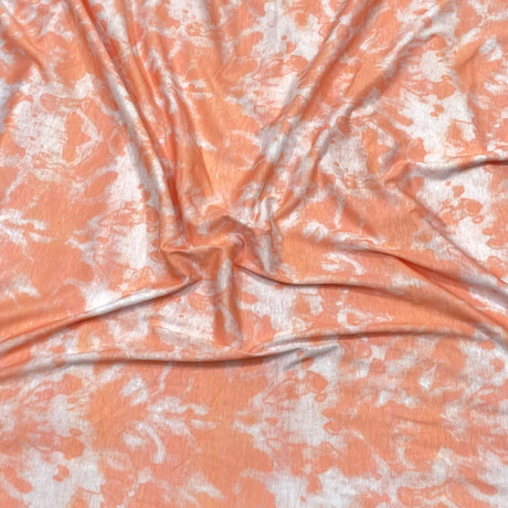 3 Metre Luxurious Printed Soft Viscose Jersey - 55" (Orange & White)