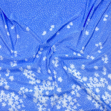 3 Metre Luxurious Printed Soft Lightweight Jersey - 55" (Blue & White)