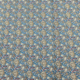 Per Metre Luxury Dressmaking 100% Cotton Lawn- 60" (Blue Flowers)