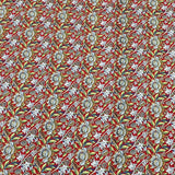 Per Metre Luxury Dressmaking 100% Cotton Lawn- 60" (Red Flowers)