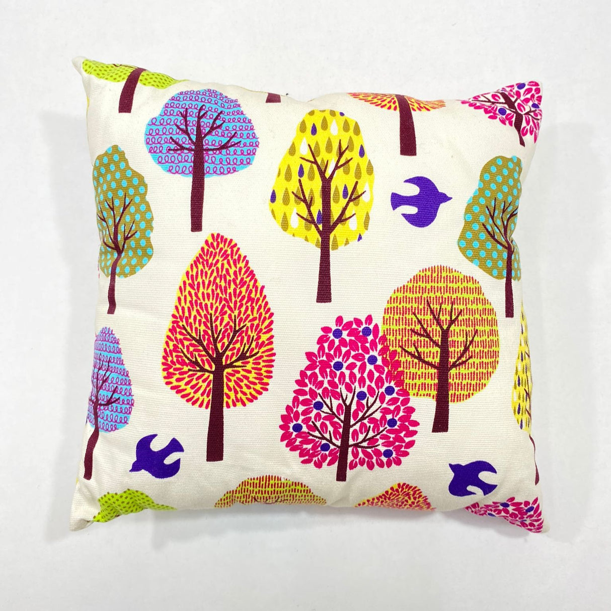 9cm x 9cm, Printed Cotton Canvas Miniature Cushions, (Trees)