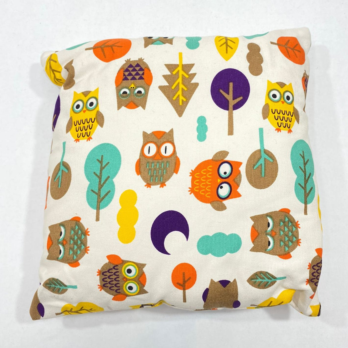 9cm x 9cm, Printed Cotton Canvas Miniature Cushions (Trees & Owl)