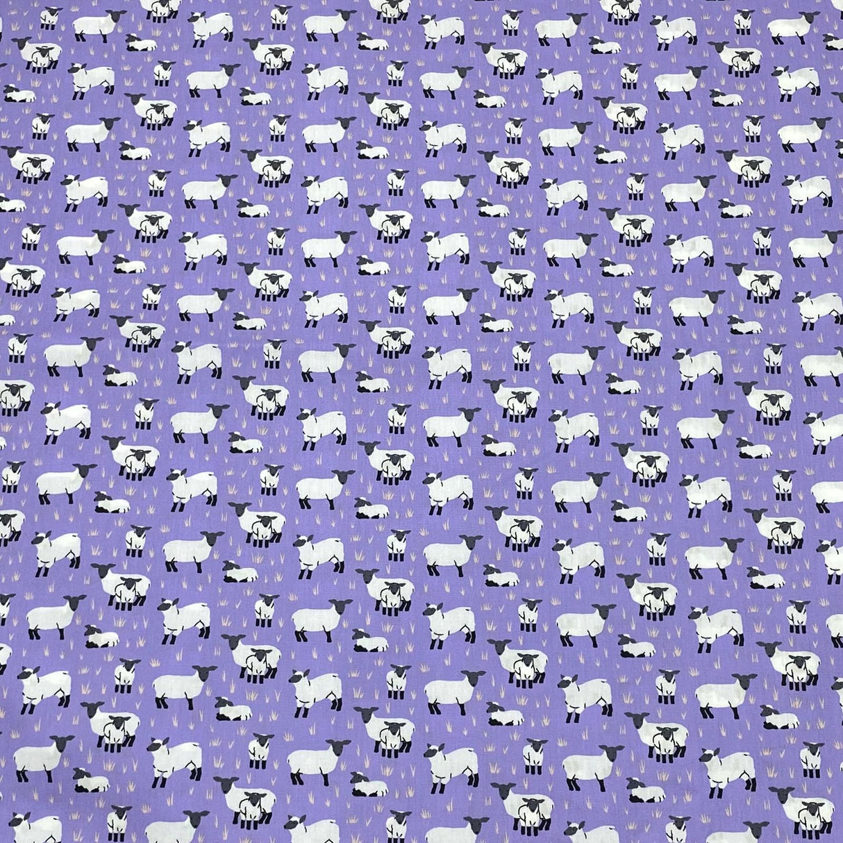 3 Metres Printed Poplin Cotton - 60" Wide (Purple Sheep)