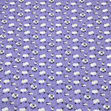 3 Metres Printed Poplin Cotton - 60" Wide (Purple Sheep)