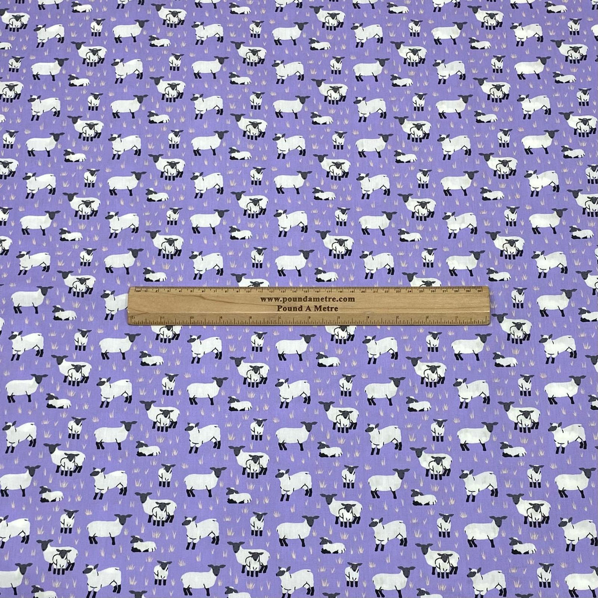 3 Metres Printed Poplin Cotton - 60" Wide (Purple Sheep)