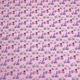 3 Metres Printed Poplin Cotton - 60" Wide (Pink Bike)