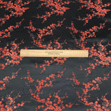 Per Metres Oriental Chinese Brocade - 45" Wide - (Black & Red)