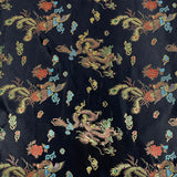 Per Metres Oriental Chinese Brocade - 45" Wide - (Black)