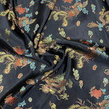 Per Metres Oriental Chinese Brocade - 45" Wide - (Black)