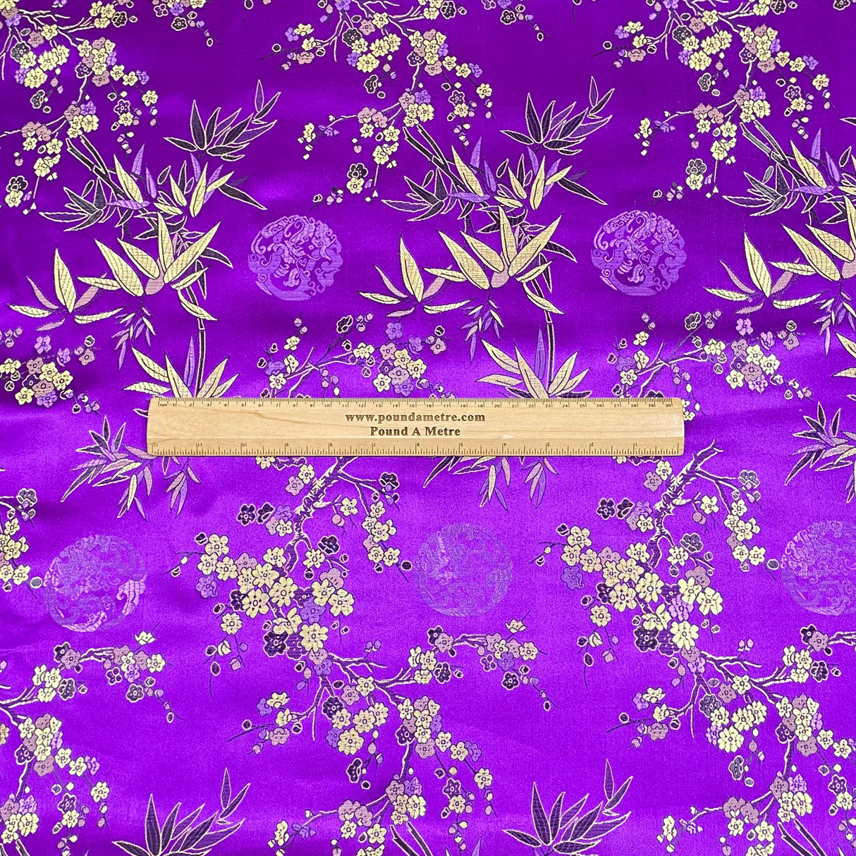 Per Metres Oriental Chinese Brocade - 45" Wide - (Purple)