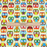 Per Metre Premium 100% Printed Cotton Canvas 55" Wide (Owl)