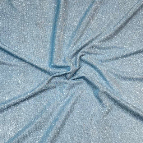 3 Metres, Premium Sparkle Glitter Stretch Moonlight 55’ Wide (Sky Blue)