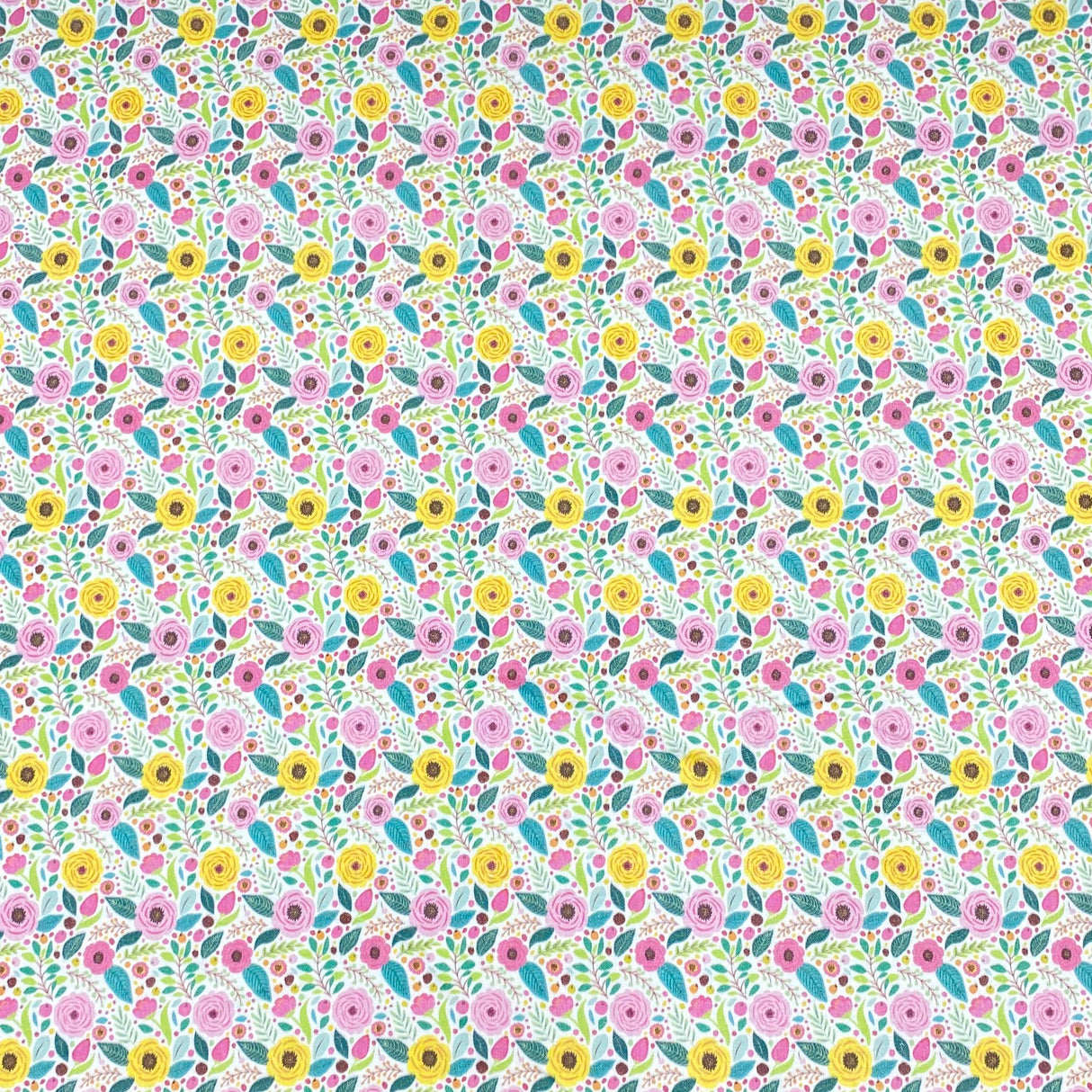 3 Metres 100% Cotton Digital Print Fabric - (Small Flowers)