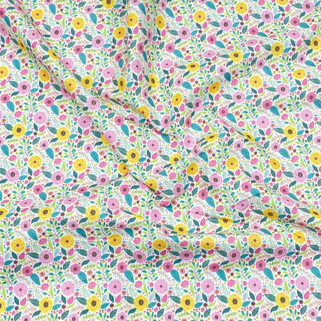 3 Metres 100% Cotton Digital Print Fabric - (Small Flowers)