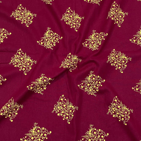 3 Metres Luxury 100% Cotton - 36" Wide - (Wine)