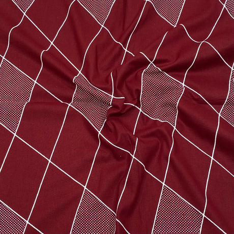 3 Metres Luxury 100% Cotton - 36" Wide - (Wine Diamond)