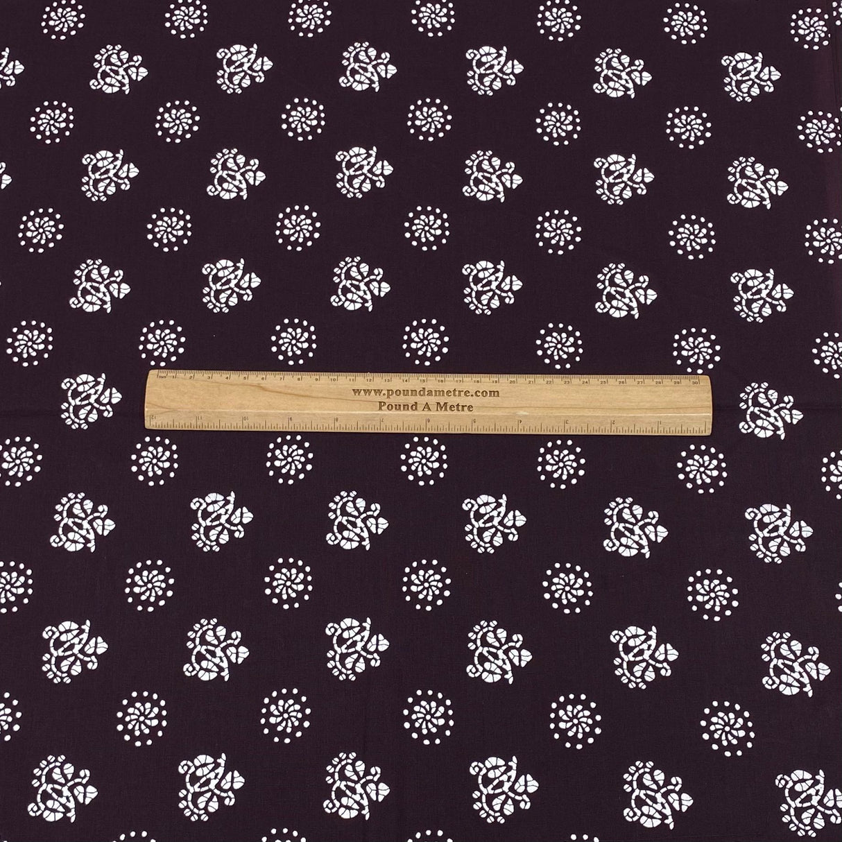 3 Metres Luxury 100% Cotton - 36" Wide - Burgundy (Design Will Vary)