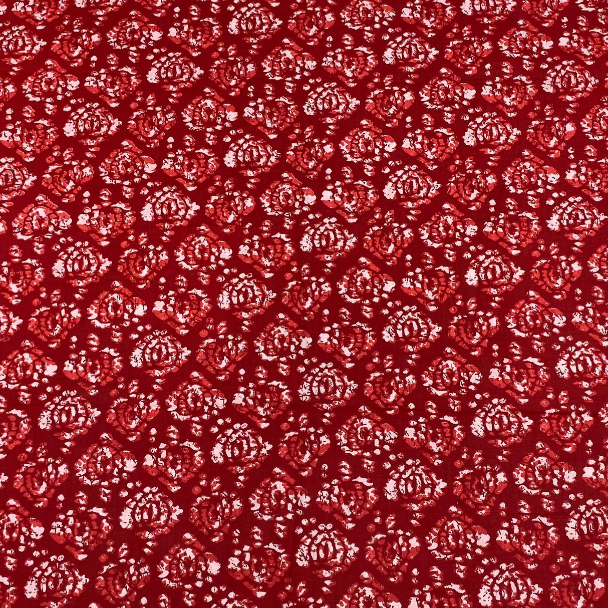 3 Metres Luxury 100% Cotton - 36" Wide - (Red Floral)