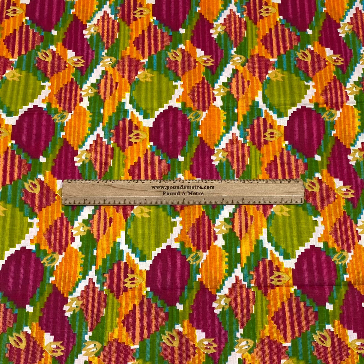 3 Metres Luxury 100% Cotton - 36" Wide - (Orange, Green & Maroon)