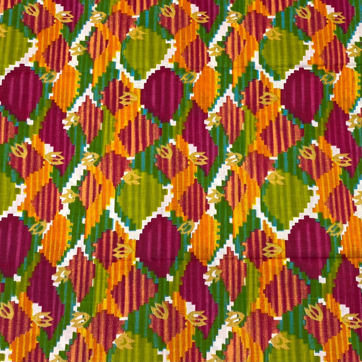 3 Metres Luxury 100% Cotton - 36" Wide - (Orange, Green & Maroon)