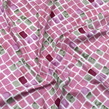 3 Metres Luxury 100% Cotton - 36" Wide - (Pink Tiles)