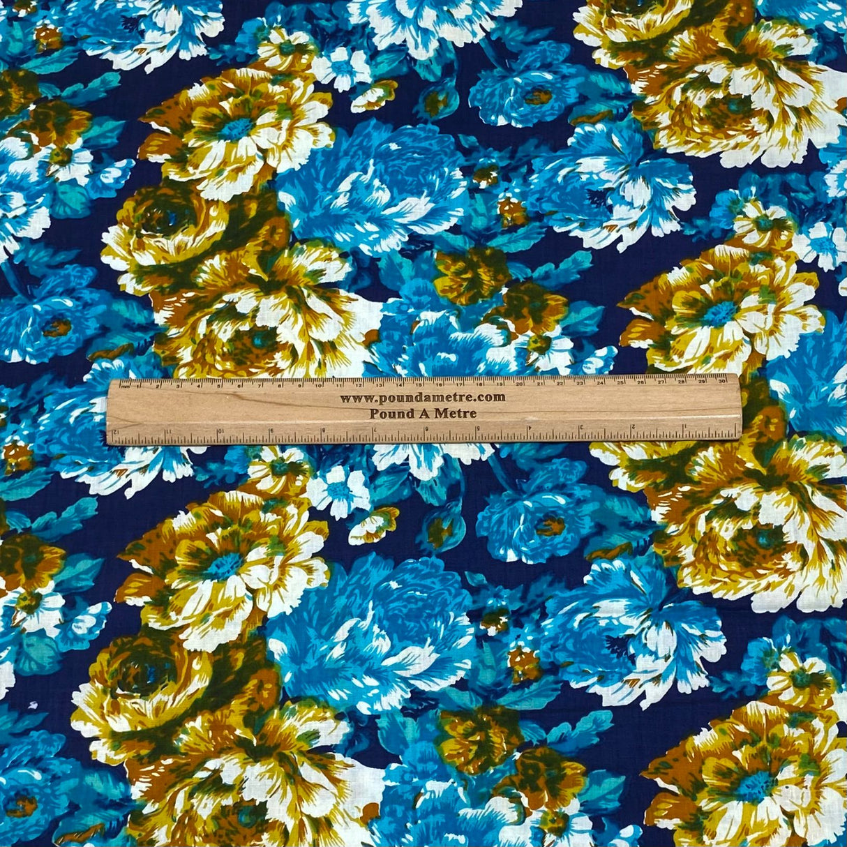 3 Metres Luxury 100% Cotton - 36" Wide - (Blue & Yellow)