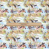 3 Metres 100% Cotton Digital Print Fabric - (Farm Animals)