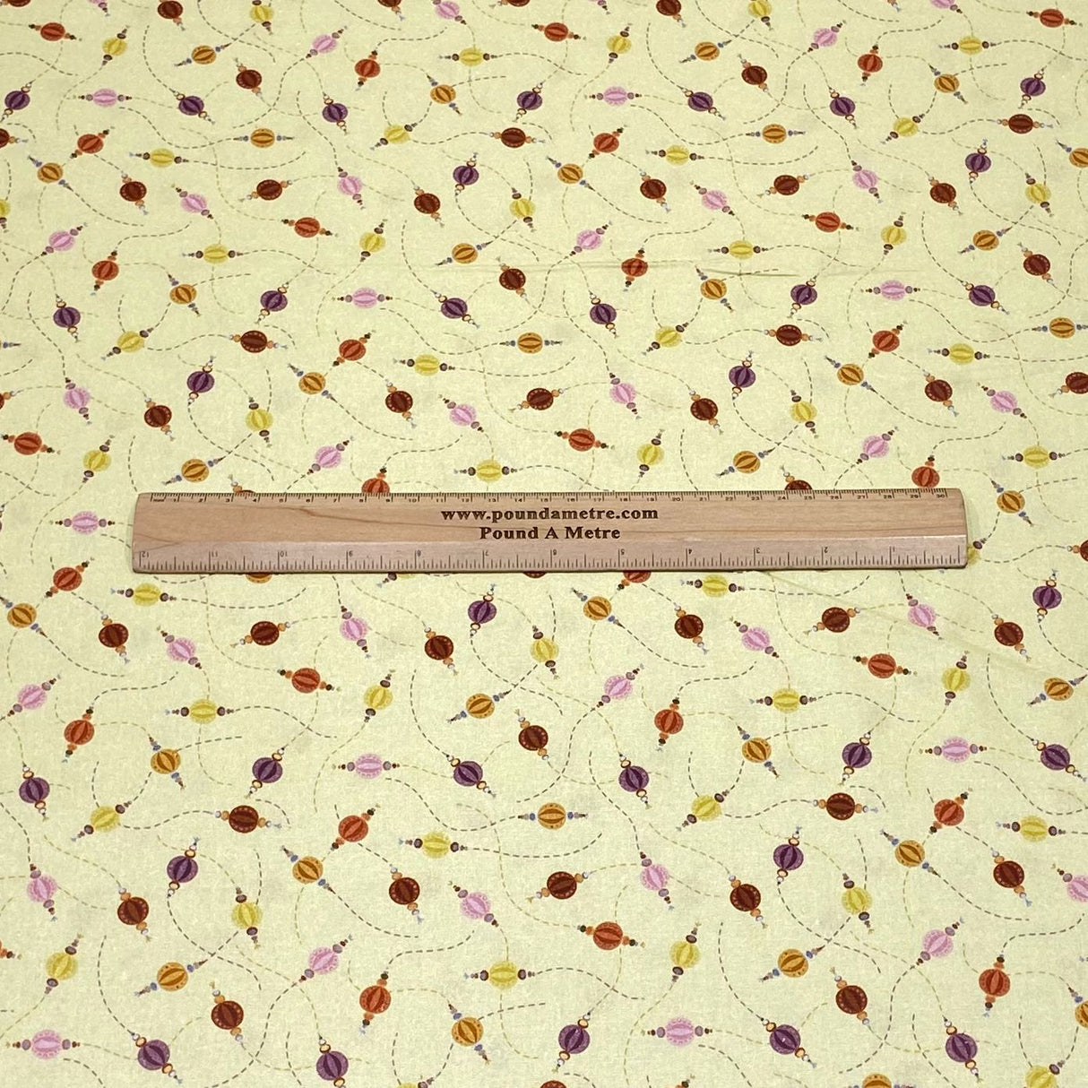 Per Metre Luxury Printed Quilting Cotton -(Custard) (Autumn Sale)