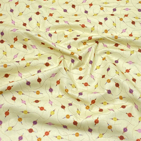 Per Metre Luxury Printed Quilting Cotton -(Custard) (Autumn Sale)