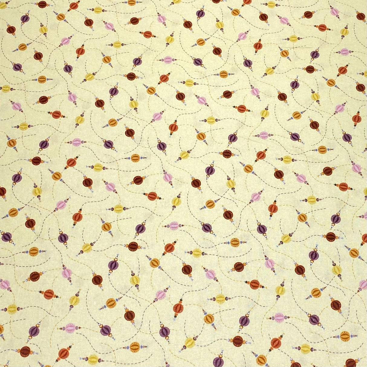 Per Metre Luxury Printed Quilting Cotton -(Custard) (Autumn Sale)