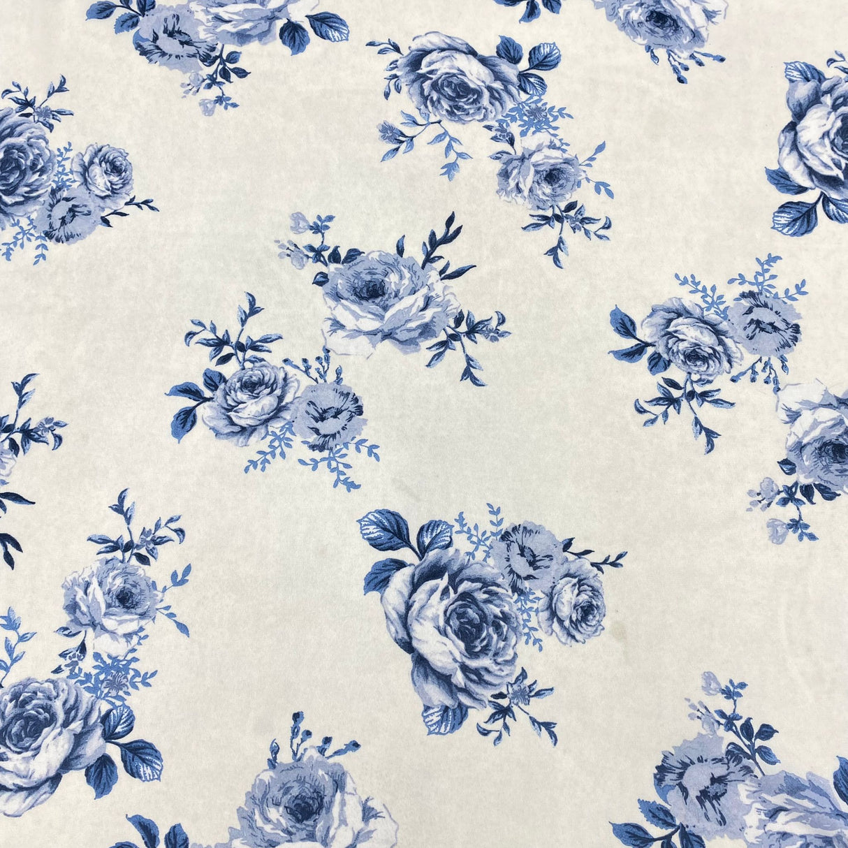 3 Metres Luxury Printed Chiffon- 55" Wide - (Blue Floral)