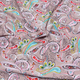 3 Metres Printed Dress Making Viscose- 55" Wide (Beige Paisley)