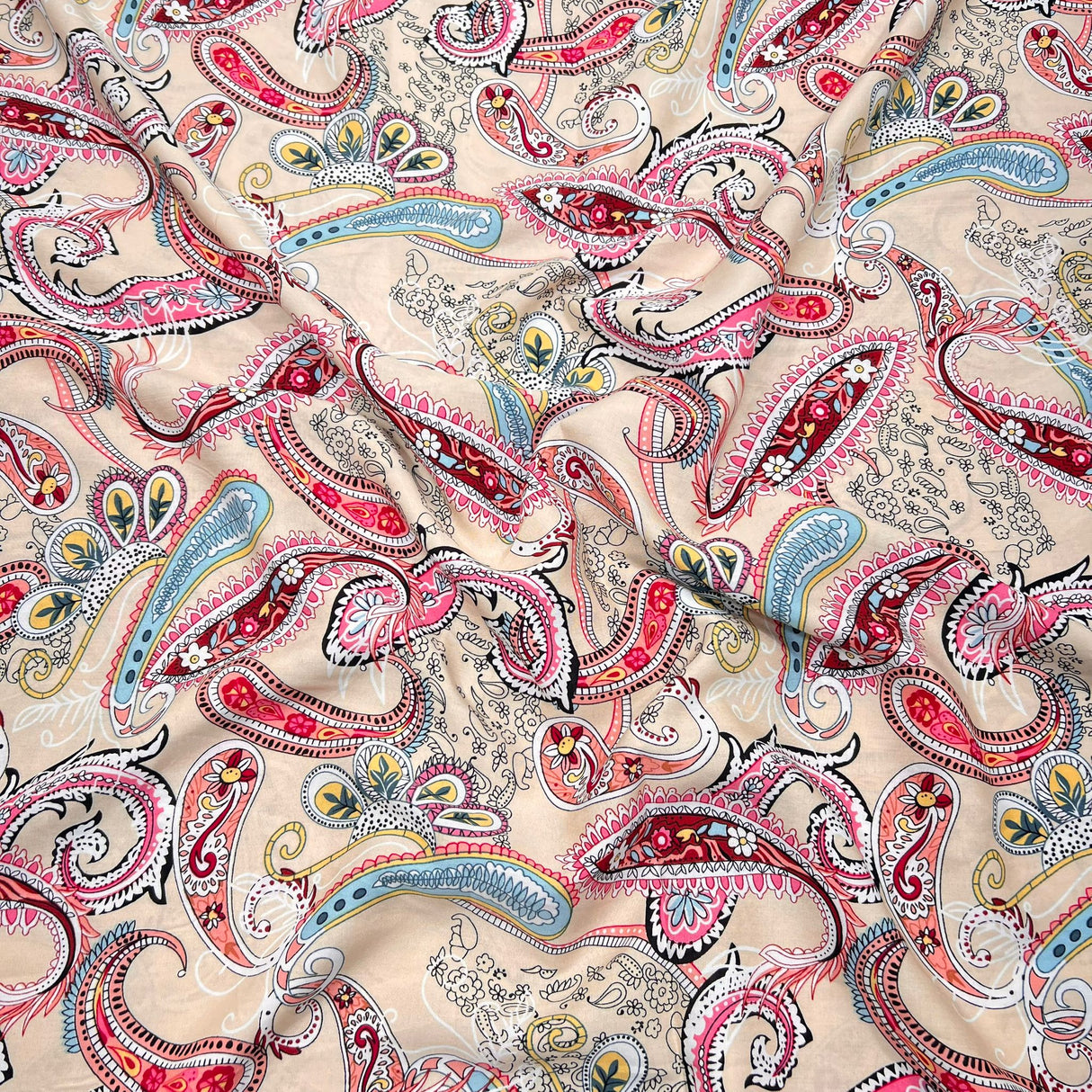 3 Metres Printed Dress Making Viscose- 55" Wide (Paisley)