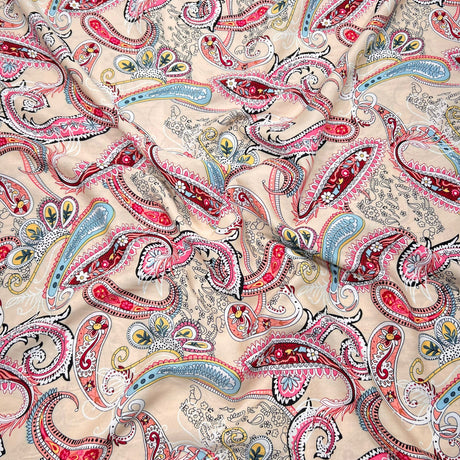 3 Metres Printed Dress Making Viscose- 55" Wide (Paisley)